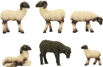 6 Owce Czarnogłówki- do 5,3cm wys. do fig. 10-12cm