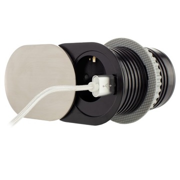 SLIDE BOX USB Мебельная розетка, утопленная в столешницу, сдвижная крышка, АЛЮМИНИЙ