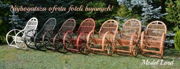 FOTEL BUJANY Z WIKLINY 'KING I' + PODUSZKA RÓŻNE