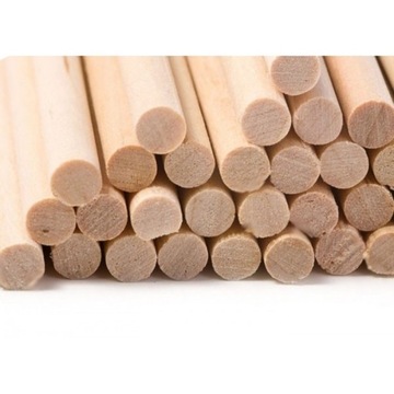 Patyczki drewniane beleczki okrągłe super gładkie 100mm x 4mm/50szt
