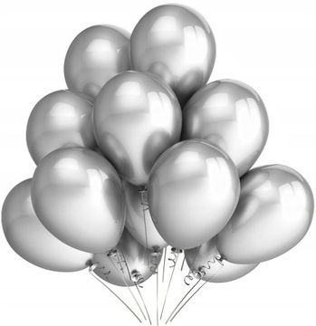 Balony Metaliczne Średnie Srebrne Urodziny