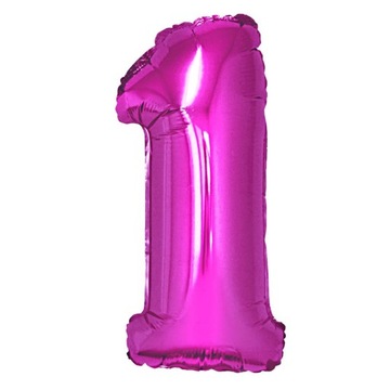 BALON FOLIOWY ROCZEK 1 CYFRA RÓŻOWY 92CM NA NA HEL