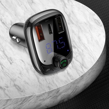 FM-ПЕРЕДАТЧИК BLUETOOTH + ЗАРЯДНОЕ УСТРОЙСТВО QC 3.0 BASEUS