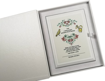 CHRZEST PAMIĄTKA prezent + ETUI gołąbek 20X15 CM