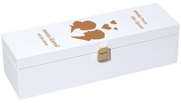 Pudełko na wino białe ślub P062 PERSONALIZOWANE