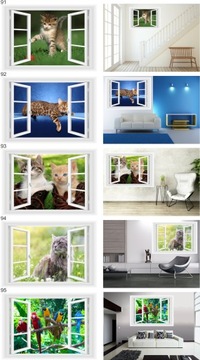 ФОТО ОБОИ 3D ОКНО ЛОШАДЬ ЛОШАДИ ВИД 120х80