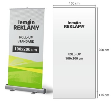 ROLL UP ROLLUP + WYDRUK 100X200cm + TORBA jakość