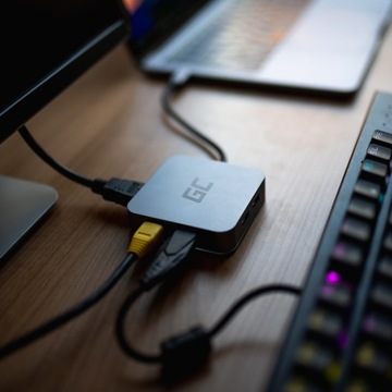 АДАПТЕР-концентратор USB-C USB 6IN1 3x USB 3.0 USB C ETHERNET HDMI 4K ДЛЯ MACBOOK PRO