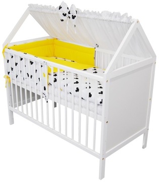 Комплект детской кроватки 2-в-1, Дом Ясь, белый, 120x60 см, постельное белье