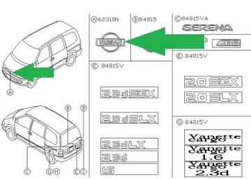 ZNAK NA MASKA NISSAN SERENA 628897C000