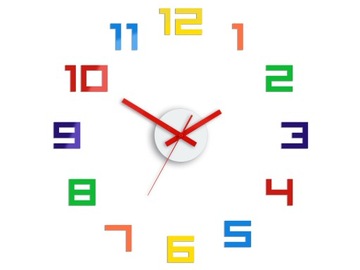 Zegar ścienny ModernClock -DIGIT kolorowy DIY 50cm