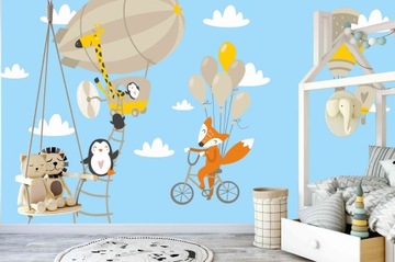 Naklejki dla dzieci na ścianę balony lis lisek