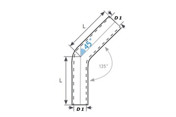 KOLANKO SILIKONOWE TW - 45st - 76mm - CZARNE