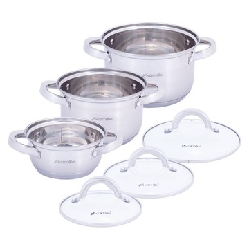 Набор кастрюль 6 шт. (1,0 л, 2,1 л, 2,9 л)