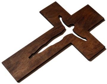 ДЕРЕВЯННЫЙ КРЕСТ ДЛЯ ПОДВЕСКИ НА СТЕНУ, 40 см