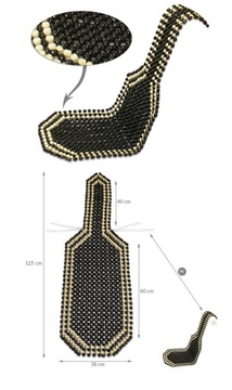 КОВРИК ДЛЯ СИДЕНЬЯ С БИСЕРОМ, ЧЕРНЫЙ, 125 см