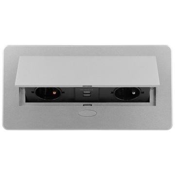 Розетка KOMBIBOX с USB ALUMINIUM, встраиваемая в столешницу