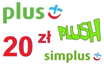 Doładowanie Plus 20 zł Plush Simplus Kod Tekstowy