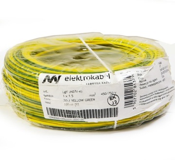 Przewód Okrągły elektryczny LgY Elektrokabel 1x1,5