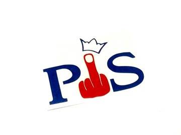 Naklejka F*ck PIS nowe logo anty gest Lichockiej