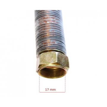 Rurka 46 cm do kompresora powietrza z radiatorem żebrowym gwinty 17 mm