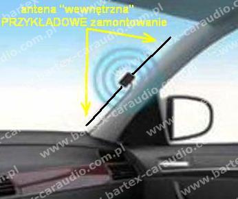 внутренняя антенна на лобовом стекле с усилителем AD002