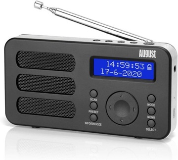 August MB225B radiobudzik radio cyfrowe FM DAB