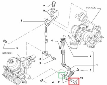 Śruba smarowania turbo Fiat Lancia Alfa Romeo 1.4 BEZ STIKA / FILTRA!