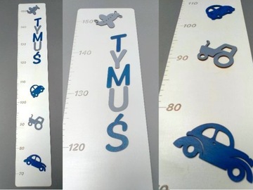 Деревянная таблица роста с именем 3D подарок