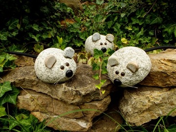 гранитное украшение в виде мыши для сада в подарок gartdeco1