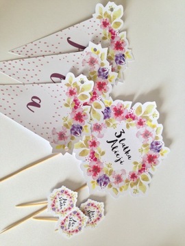 pikery do ciasta kwiaty urodziny SPRING FLOWERS