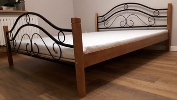КРОВАТЬ МЕТАЛЛ сосна 160х200 дуб орех ольха