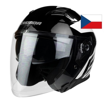 OTWARTY KASK NA MOTOR DŁUGA SZYBA JET CASSIDA XS