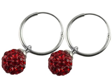 VERSIL kolczyki koła 12 mm kulki 8 mm Swar SREBRO