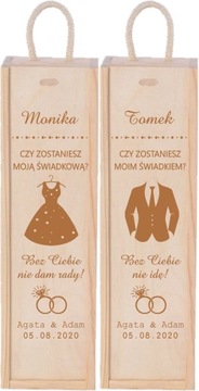 SKRZYNKA NA WINO PROŚBA O ŚWIADKOWANIE grawer