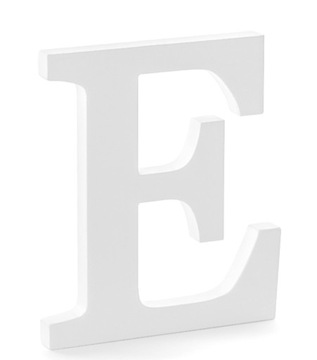 DREWNIANA LITERA E STOJĄCA BIAŁA 3D-20CM WESELE