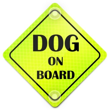 DOG ON BOARD світловідбивач неон на авто присоски