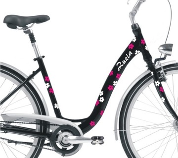 IMIĘ DZIECKA +40szt KWIATKI naklejka RÓŻNE KOLORY