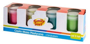 SMILY PLAY Ciasto masa plastyczna brokatowa 4 kol