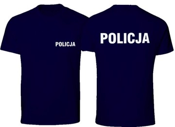 Koszulka POLICJA dziecięca ODBLASKOWA T-shirt 140