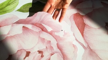 НАКЛЕЙКИ НА НАСТЕНУ ПИОНЫ ЦВЕТЫ 100см x 200см