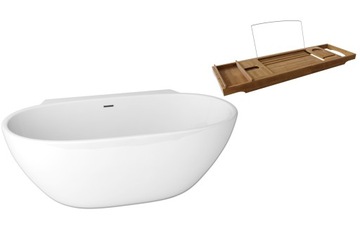 WOLNOSTOJĄCA WANNA 150x77 MANDAL + SYFON + PÓŁKA
