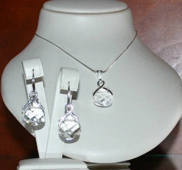 Komplet srebrny Beauty Crystal 8 SWAROVSKI ELEMENT