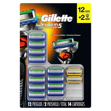 Gillette Fusion 5 Proglide 12szt + 2szt Proshield