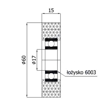 РОЛИК РОЛИК 60 мм ДАВЛЕНИЕ ДАВЛЕНИЕ РОЛИК ширина 15 мм