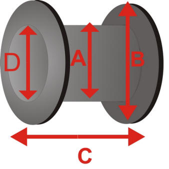 Tunel plug tunele ozdobny stalowy odkręcany czarny biały kółko 10mm