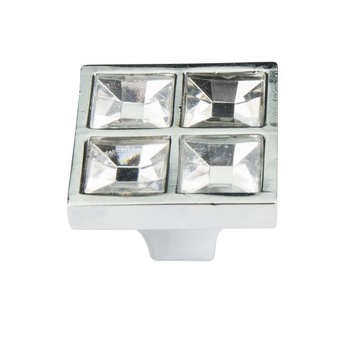 UCHWYT Gałka Meblowa KRYSZTAŁ KWADRAT CHROM 24 mm