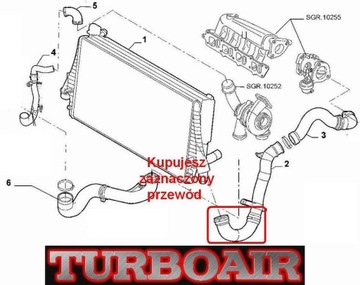 FIAT CROMA 1,9 JTD 51791372 PŘÍVOD TRUBKA WAZ TURBO INTERCOOLER