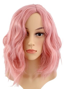 PERUKA COSPLAY 40 CM BOB GLAM ROCK RÓŻOWY