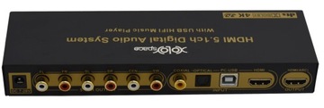 USB-аудиодекодер HDMI SPDIF с ИК-пультом дистанционного управления 6xRCA!